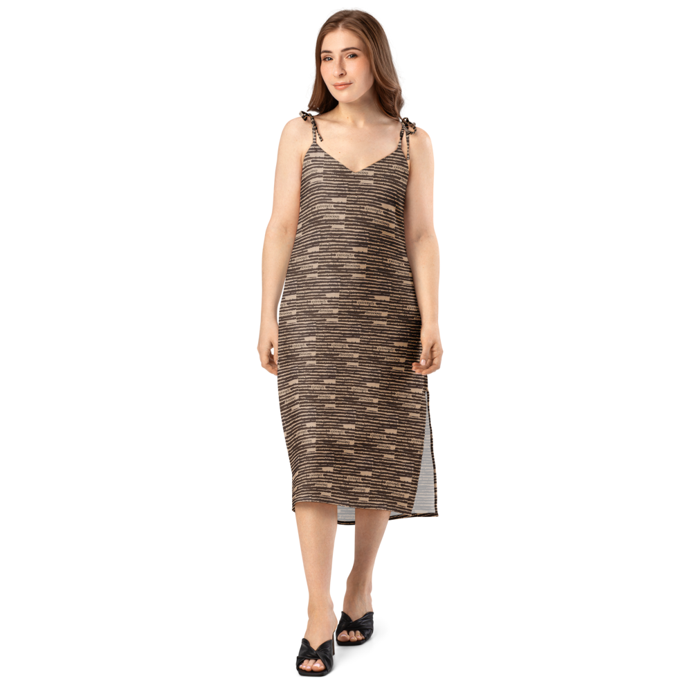 Extremely Ferocious Tie-Strap Midi Dress