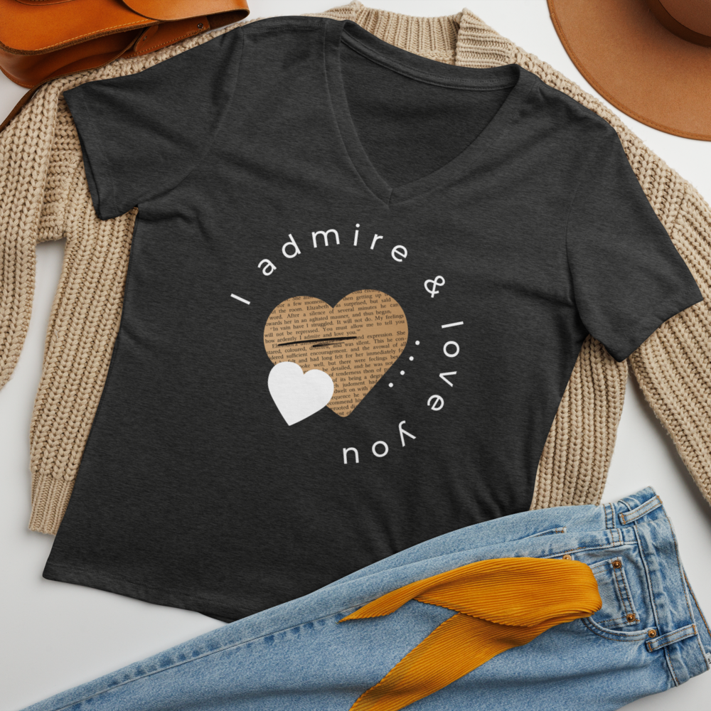 Ardently Yours White Heart Women's V-Neck T-Shirt