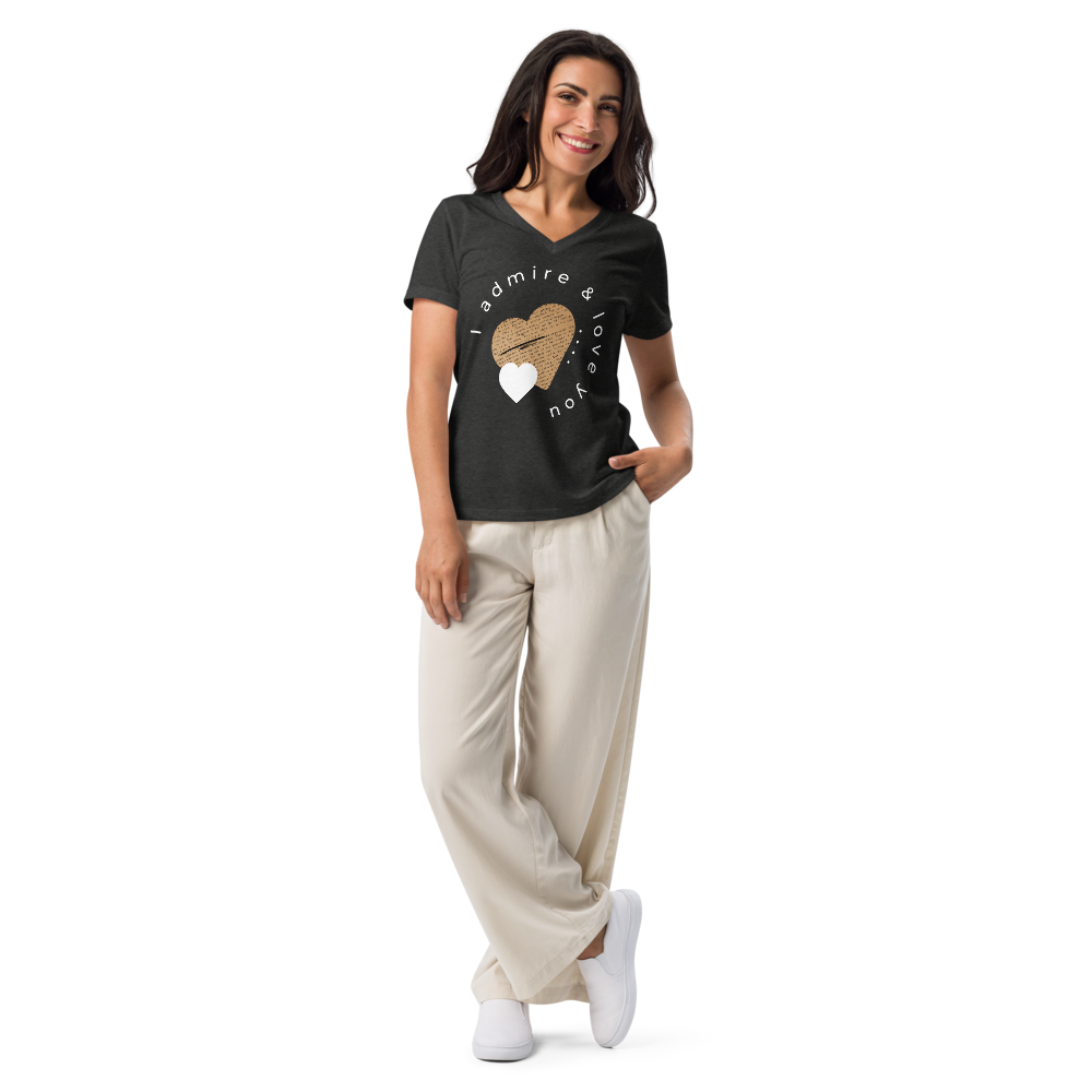 Ardently Yours White Heart Women's V-Neck T-Shirt